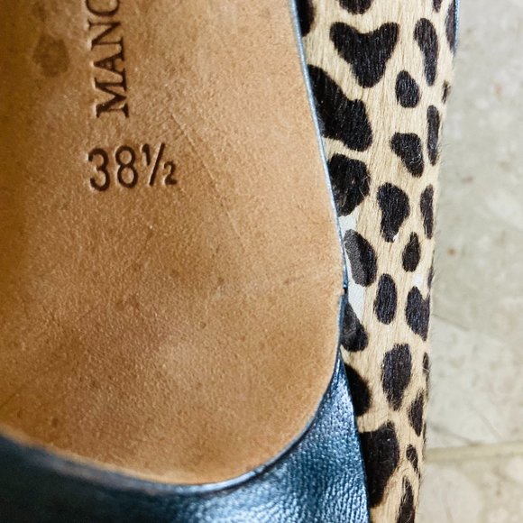 Manolo Blahnik Suede Pumps Leopard Print Sz.8.5 / 38.5 - Picture 3 of 5